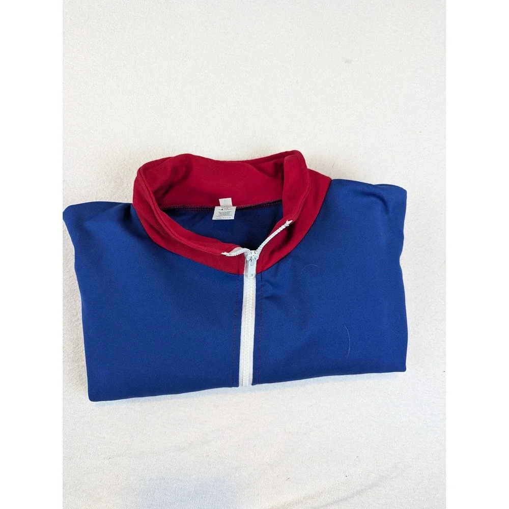 Blue Red Union Jack‎ Track Jacket Full Zip Mens Size L Made in USA VTG Full Zip